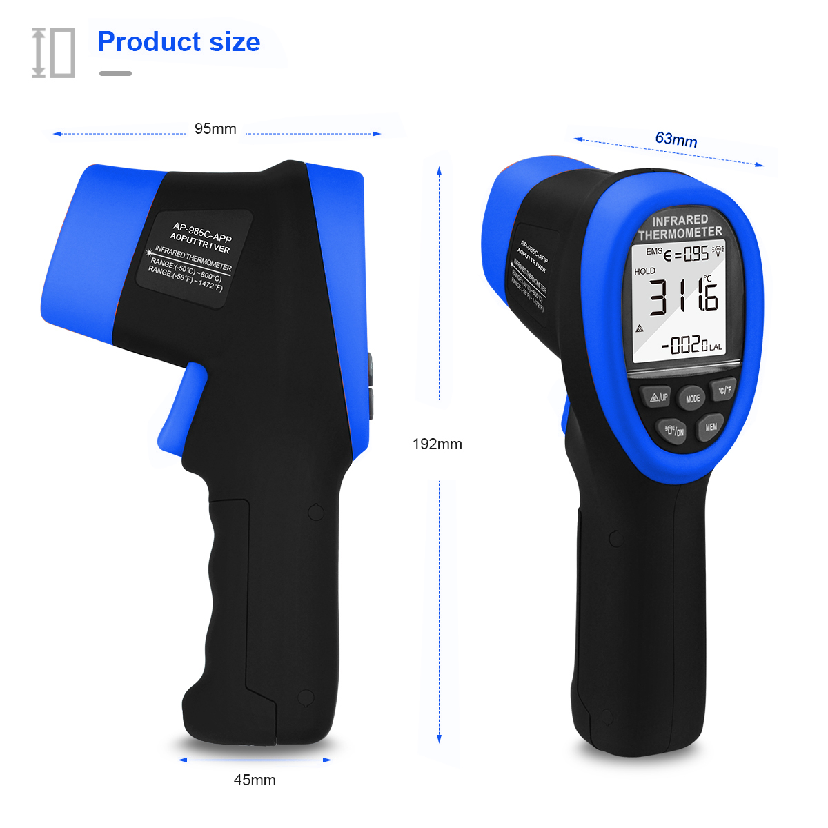 HoldPeak IR Thermometer Gun -5 - Industrial Laser Temperature Gun review and price