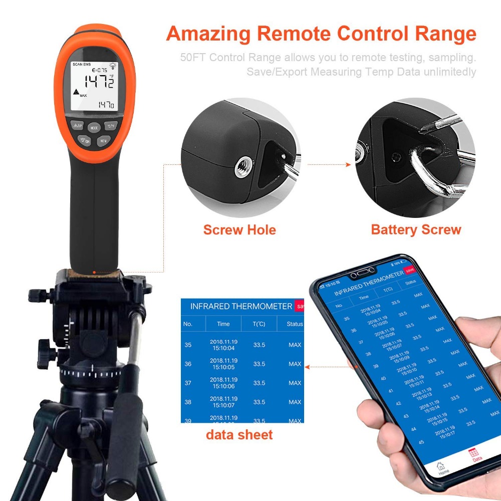 BTMETER Digital Pyrometer Non- - Industrial Laser Temperature Gun review and price