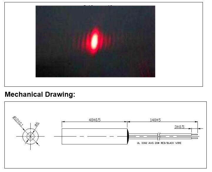 D12x40mm 650nm 660nm 50mW 100m - Industrial Laser Tag review and price
