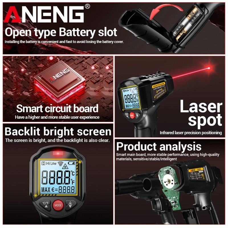 ANENG TH202 Non-contact Infrar - Industrial Laser Temperature Gun review and price